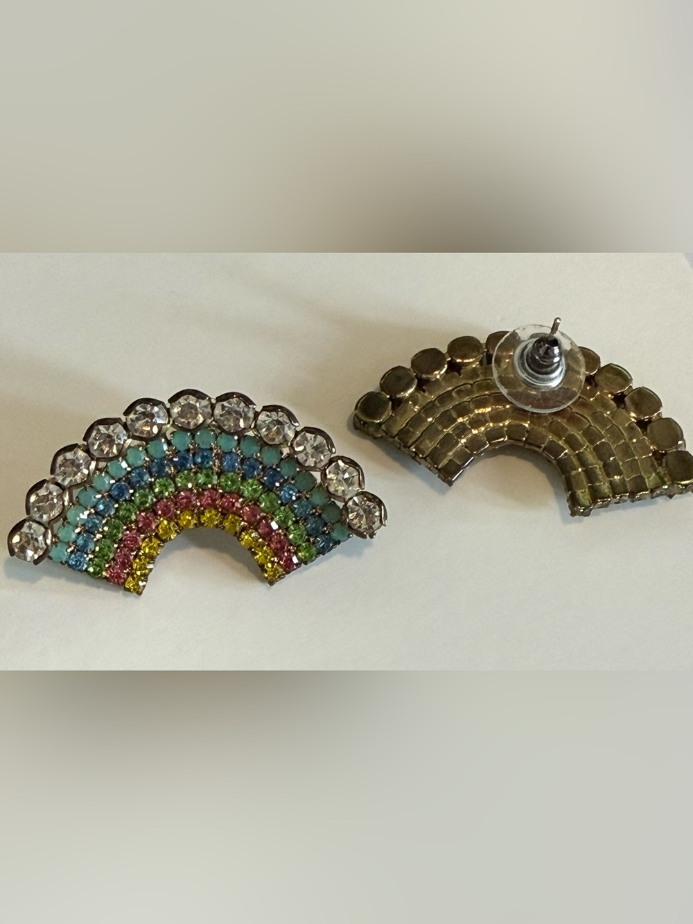 Feed Me Gems Rainbow Crystal Statement Stud Earrings - Picture 2 of 3